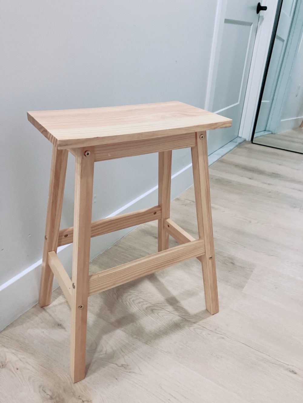 Natural Wood Stool - Minimal Home Dining Seat Bar Stool